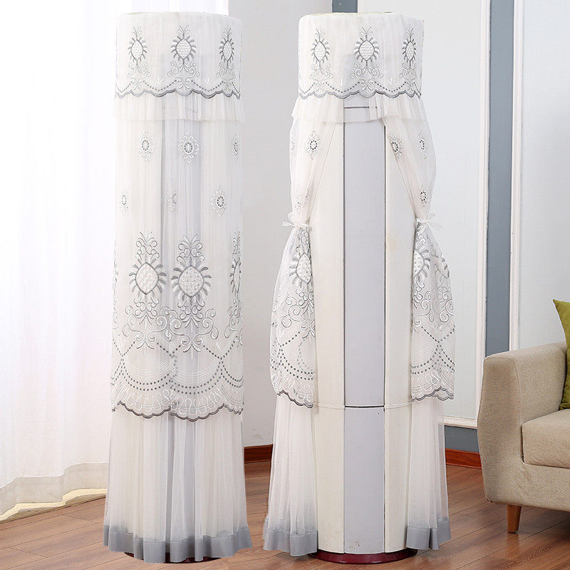 新款客厅空调防尘罩开机不取客厅圆形空调套立式圆柱柜机挡风帘子