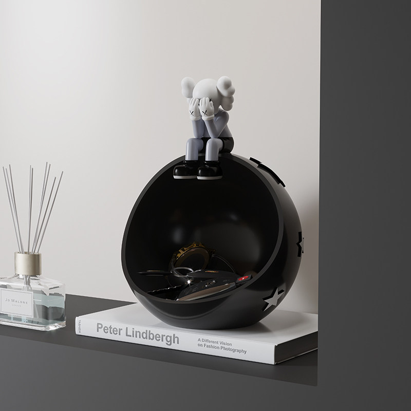 暴力熊客厅玄关入户门口放钥匙架置物收纳盒托盘装饰搬家礼物摆件