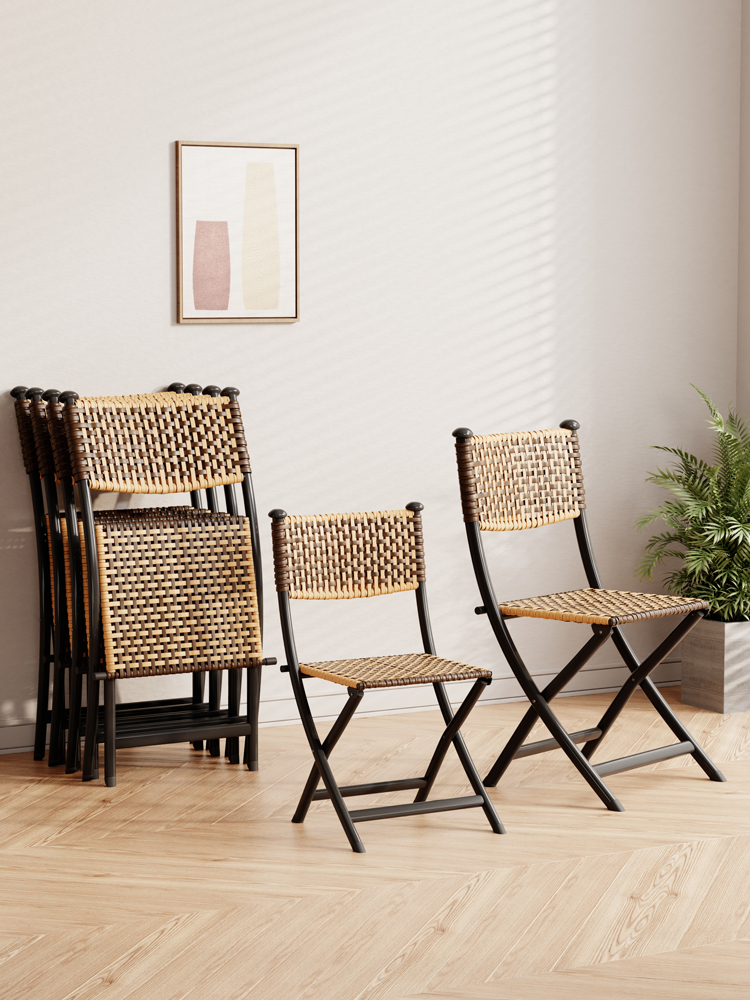 可折叠椅子户外便携式板凳结实靠背凳子家用折凳藤编钓鱼椅小马扎