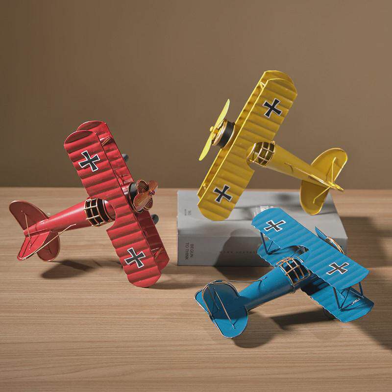 复古铁艺小飞机摩托车黄包车汽车模型装饰品摆件卧室布置道具