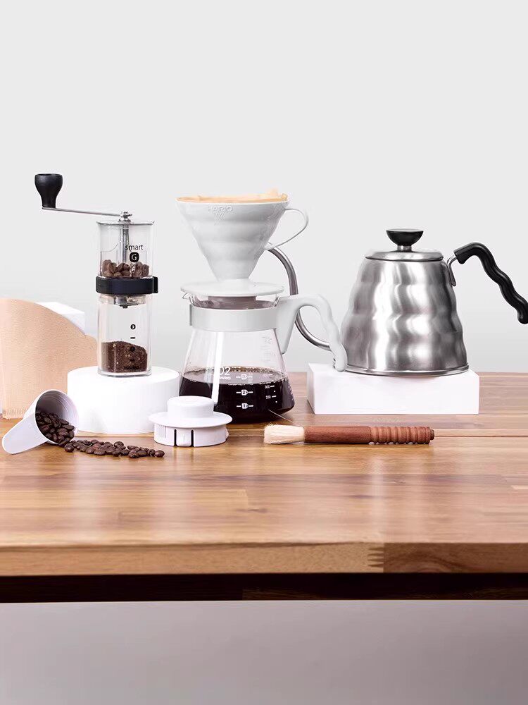 HARIO日本手冲咖啡套装V60滤杯手冲咖啡壶磨豆机咖啡器具入门露营