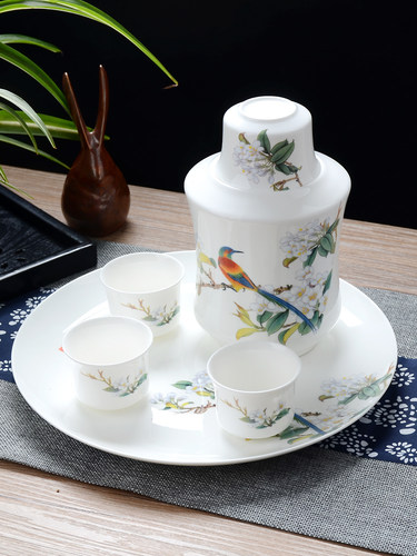 半斤陶瓷温酒器壶酒具套装烫酒热暖酒壶家用清酒黄酒白酒杯中国风