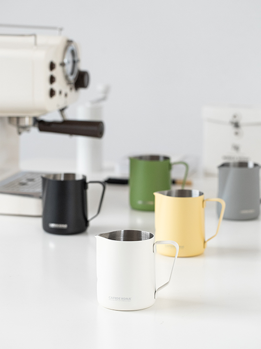 CAFEDEKONA拉花缸专业压纹打奶缸尖嘴304不锈钢咖啡拉花杯600ml