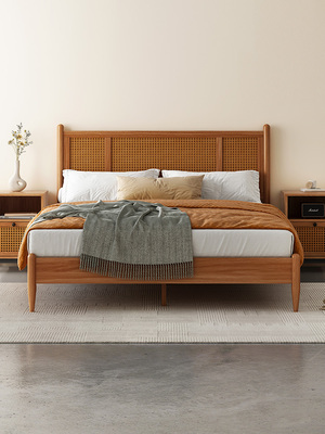 希梦宝实木床现代简约1.5米双人床主卧大床单人床