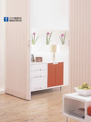 立川 日式创意卧室厨房卫生间折叠推拉pvc软门隔断挂帘玄关屏风