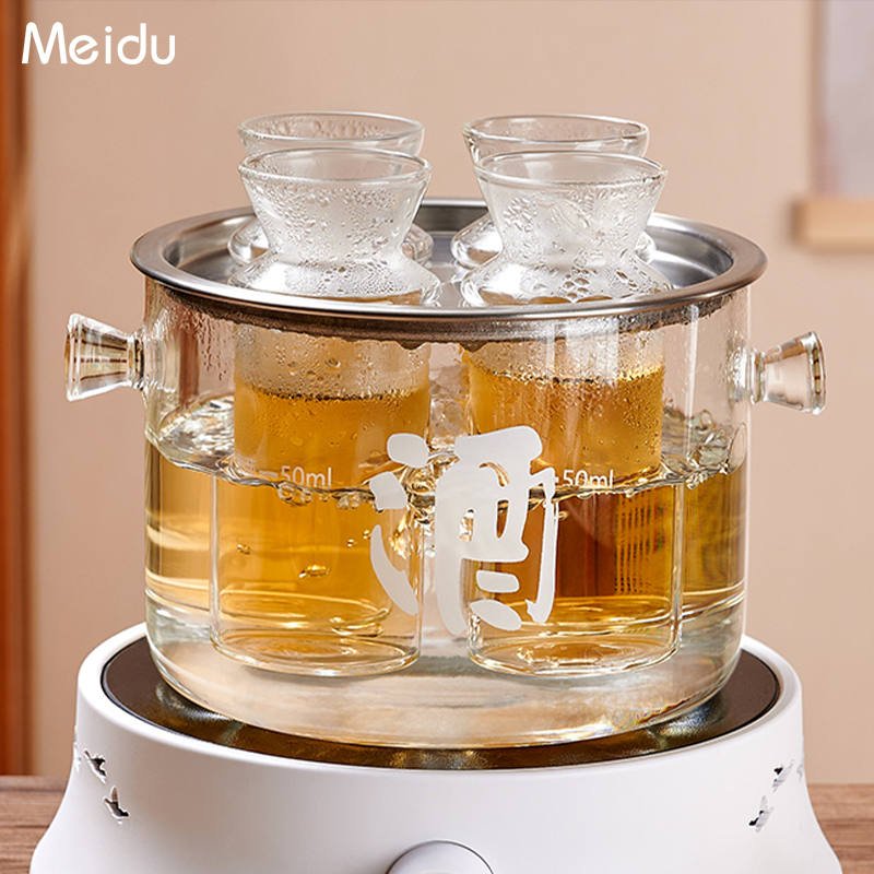 温酒器家用中式白酒杯分酒器套装冬季烫黄酒花雕专用可加热温酒壶