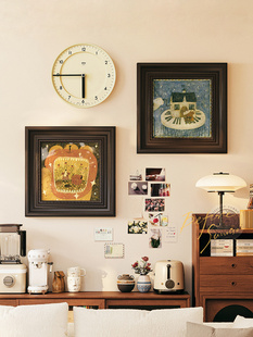 靳兆心《人间乐园》法式奶油风客厅背景墙装饰画复古餐厅中古挂画