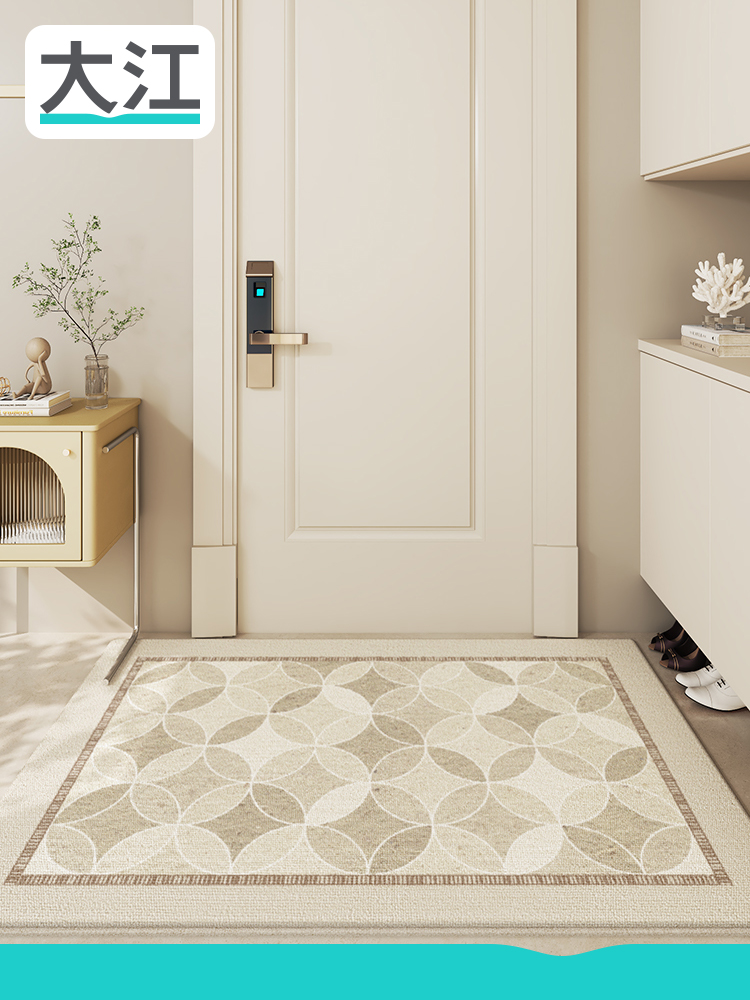 大江地垫家用格子入户地毯复古进门脚垫玄关门厅垫子入门门口门垫