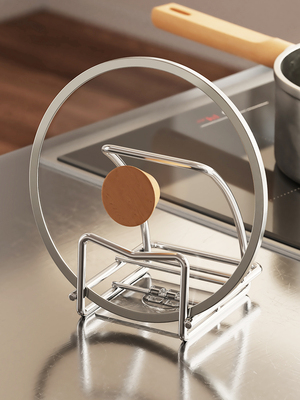 厨房304不锈钢锅盖架子台面坐式菜板砧板案板放置架器大号收纳架