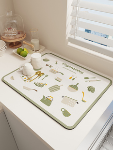 硅藻泥吸水垫台面厨具隔热垫厨房沥水垫吧台碗盘杯子免洗干燥垫子