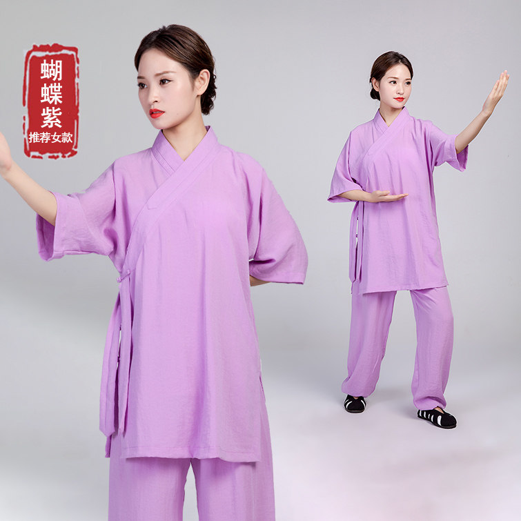武当夏季短袖道士服装男新款太极服女太极拳练功服道袍武术练功服