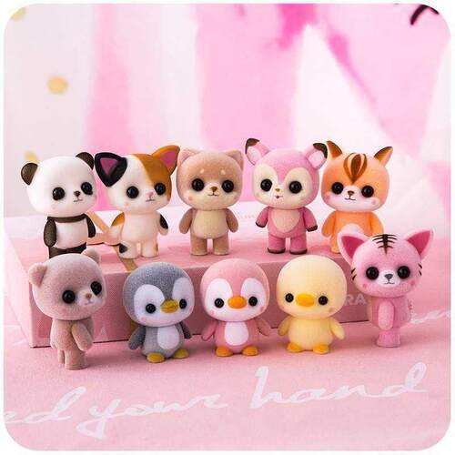 lovely animals, flocking toys, ornamen, table tops, cartoo