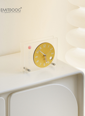 EMITDOOG创意简约桌面摆件客厅卧室台式座钟玄关电视柜时钟装饰品
