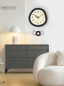 Emitdoog无打孔艺术挂钟客厅现代简单时钟家庭餐厅高端创意时钟