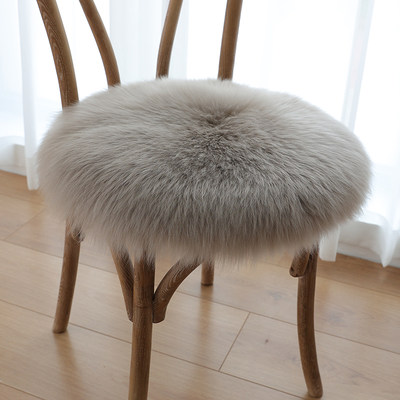 新款小沙羊毛坐垫圆形办公椅垫羊毛皮沙发垫圆凳子坐垫纯羊毛垫毛
