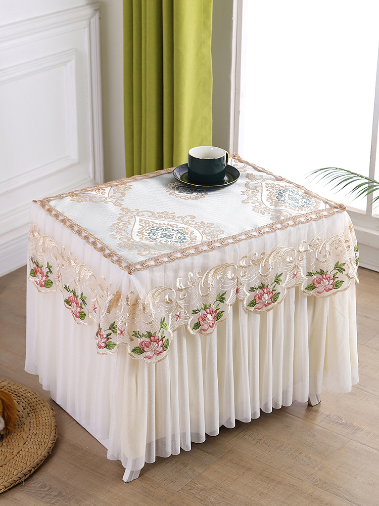 床头柜罩蕾丝防尘罩茶几桌布北欧风遮盖卧室床头柜盖布套电视柜罩