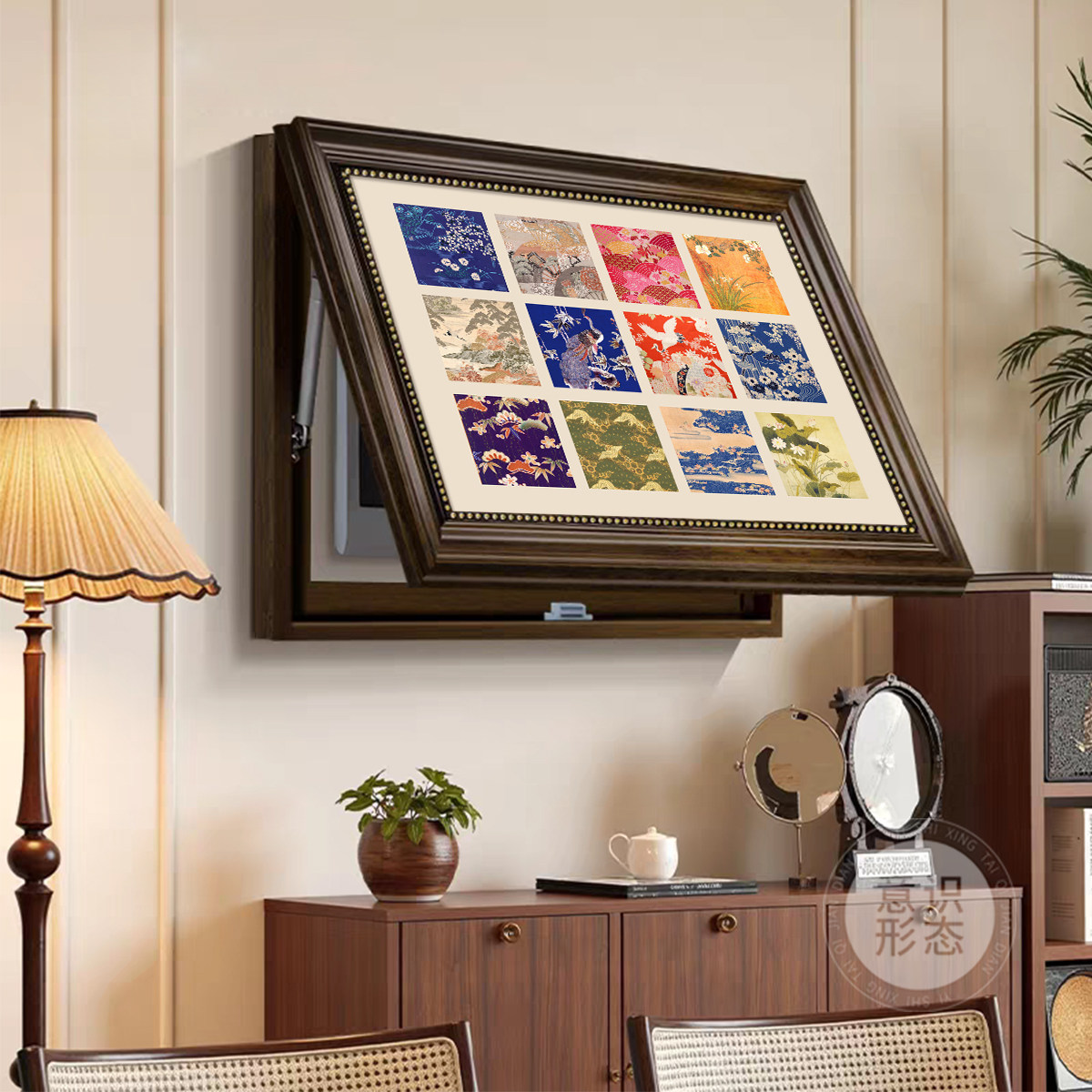 国潮电表箱装饰画新中式弱电源遮挡挂画2025新款复古配电箱盒盖板,家居饰品,现代装饰画,淘宝优惠券,粉丝福利购,淘宝优惠卷