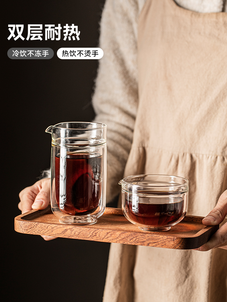 手冲单品挂耳咖啡个人专用杯分享壶套装公道杯日式双层玻璃品鉴杯