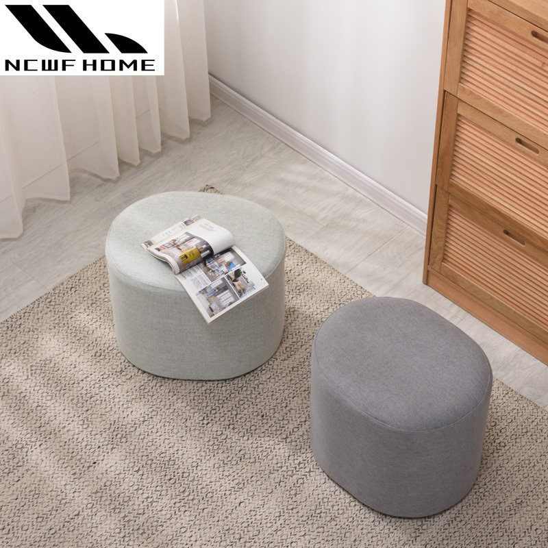 北欧创意椭圆梳妆凳布艺沙发凳试衣间凳子门厅换鞋凳客厅茶几矮凳,住宅家具,矮凳,淘宝优惠券,粉丝福利购,淘宝优惠卷