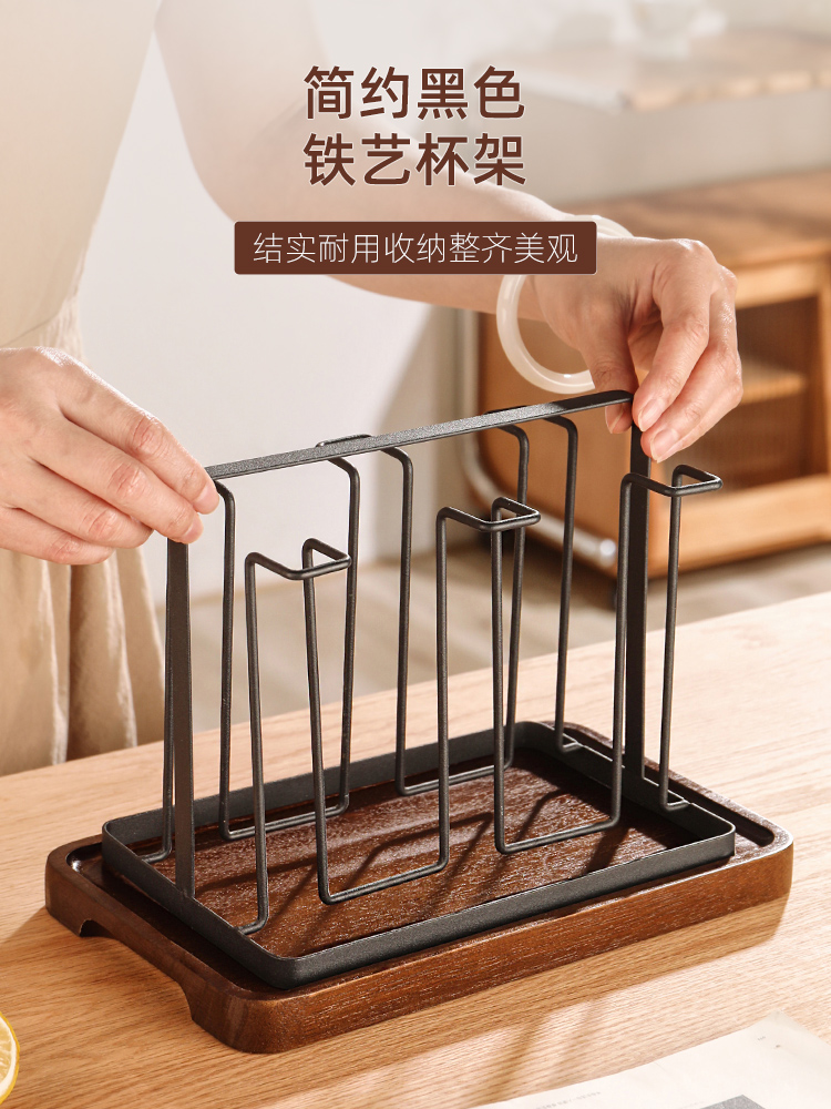 水杯茶杯杯架倒挂沥水桌面置物架家用咖啡杯马克杯玻璃杯收纳架子