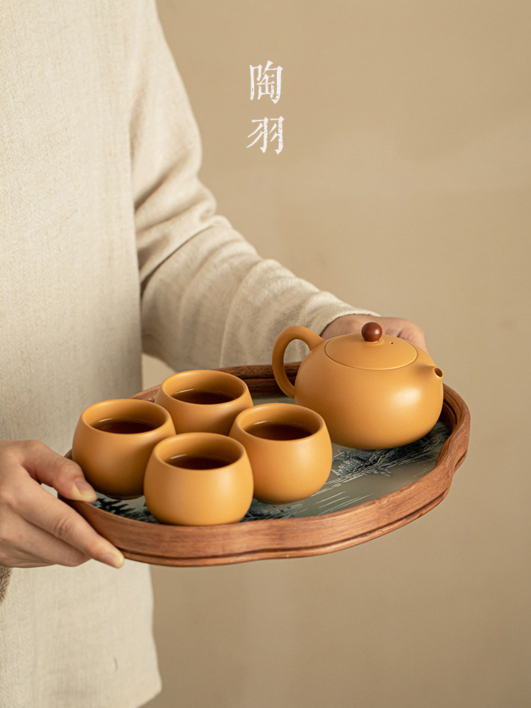 黄段泥紫砂西施壶一壶四杯陶瓷功夫茶具小套装家用茶盘泡茶壶茶杯,3C数码配件,USB多功能数码宝,淘宝优惠券,粉丝福利购,淘宝优惠卷