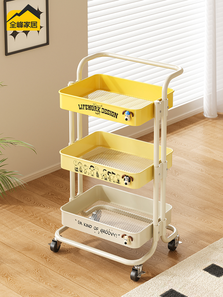 小推车置物架零食储物架客厅厨房卫生间大容量移动多层落地收纳架