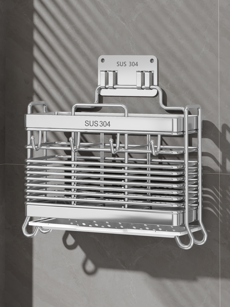 筷子收纳盒筷子筒壁挂式桶笼盒不锈钢厨房家用高档勺子沥水置物架