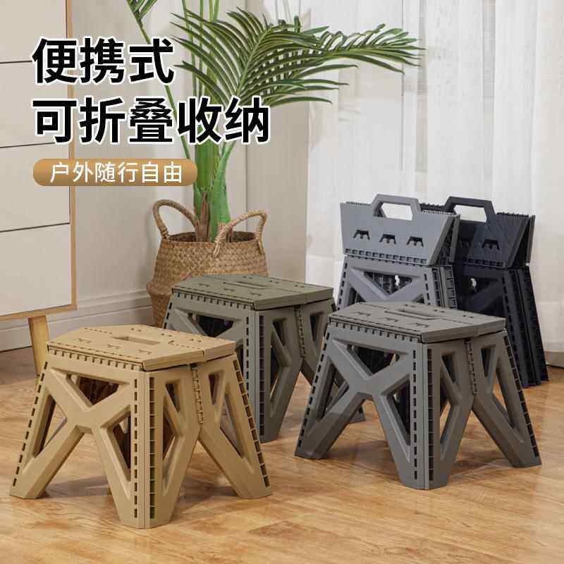 热销户外露营折叠凳军事风可折叠小凳子钓鱼凳冰水桶马扎小板凳椅