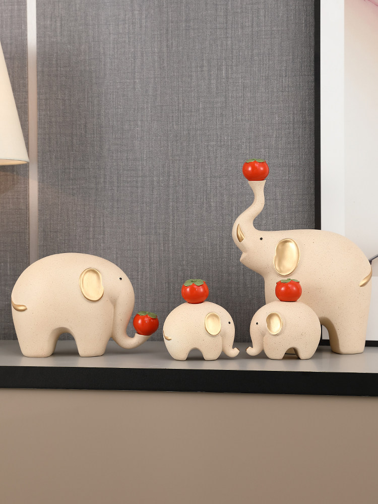 一家四口大象摆件小众高级感玄关电视柜家居装饰品新房子乔迁礼物,家居饰品,装饰摆件,淘宝优惠券,粉丝福利购,淘宝优惠卷