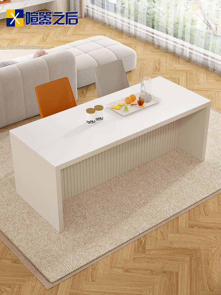 法式岩板岛台餐桌一体小户型家用齐平岛台厨房中岛台吧台桌8E19-2