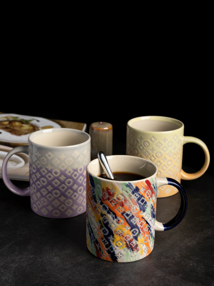 Luzerne陆升新骨瓷彩釉法式渐变马克杯早餐咖啡杯子创意个性潮流,餐饮具,马克杯,淘宝优惠券,粉丝福利购,淘宝优惠卷