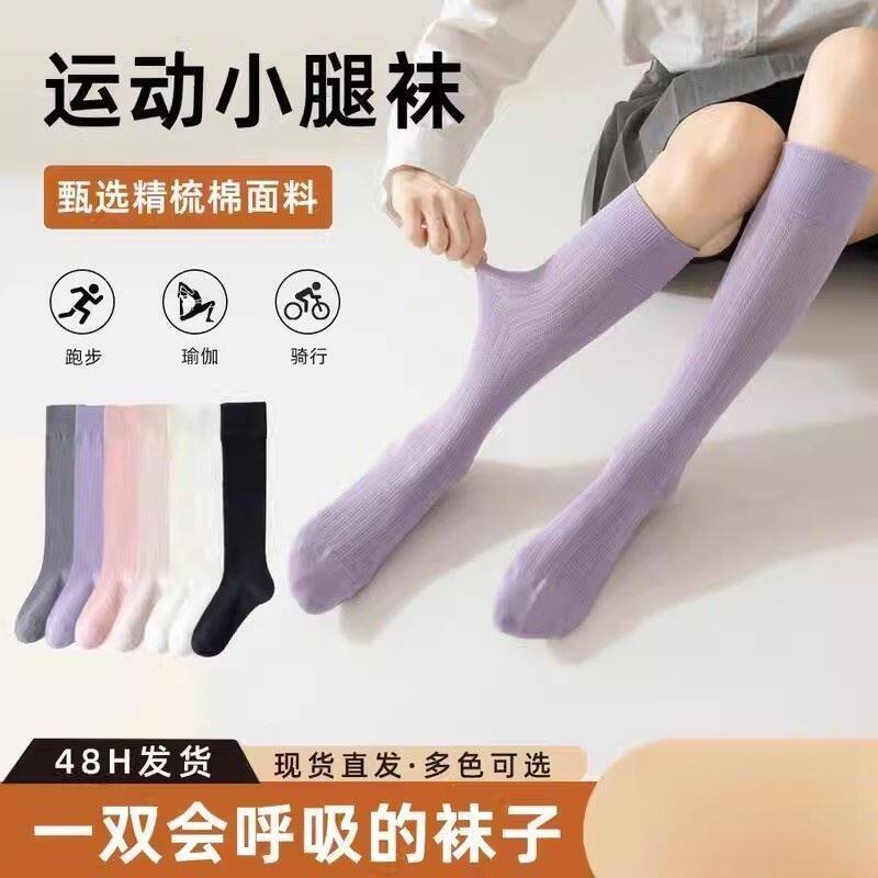 桑蚕丝袜子女款春秋防滑显瘦冰冰长筒袜夏季薄款白色堆堆小腿长袜