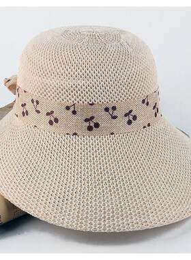 中老年人夏季帽子女大沿檐防晒针织鸭舌帽妈妈沙滩太阳帽遮阳凉帽
