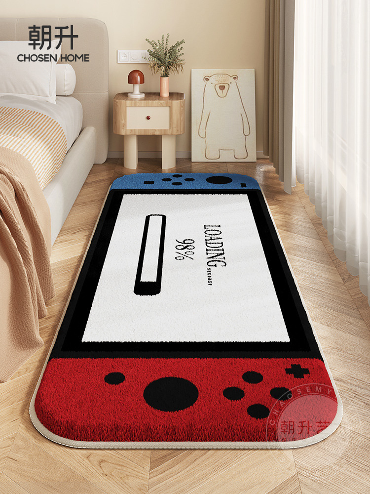 Switch游戏机手柄NS电竞房仿羊绒加厚床边地毯卧室创意飘窗地垫冬