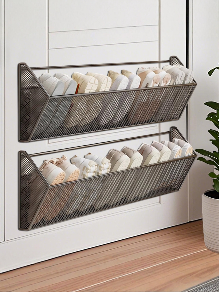 鞋架门后壁挂式入户门简易门口免打孔省空间墙上置物鞋子收纳神器