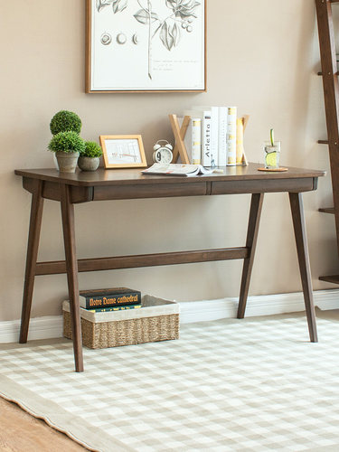 优木家具纯实木书桌1米北美橡木办公桌写字桌电脑桌1.2米北欧简约