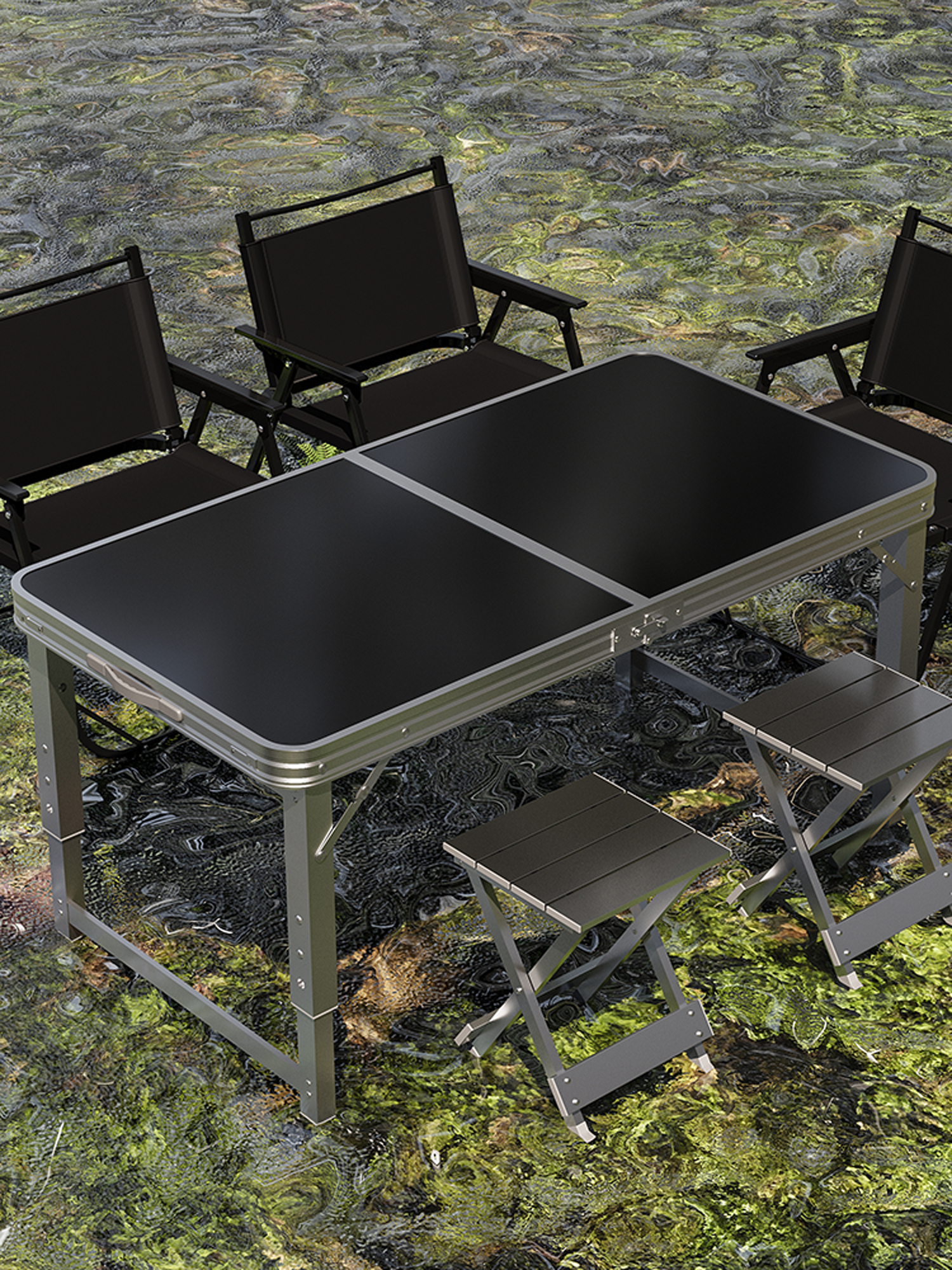 户外折叠桌便携式露营桌椅野餐桌烧烤桌简易可升降摆摊桌子长方形