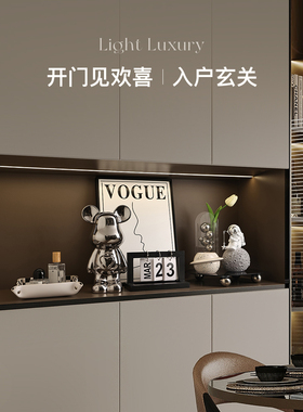 北韩美无障碍豪华入口大厅摆件家居饰品餐具柜客厅钥匙收纳托盘高