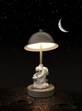 贝汉美宇航员台灯饰品轻奢实用宇航员儿童创意床头柜男孩生日礼物