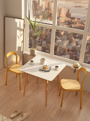 森川家具家用塑料靠背椅克莱因蓝北欧简约网红户外餐厅餐椅可叠放