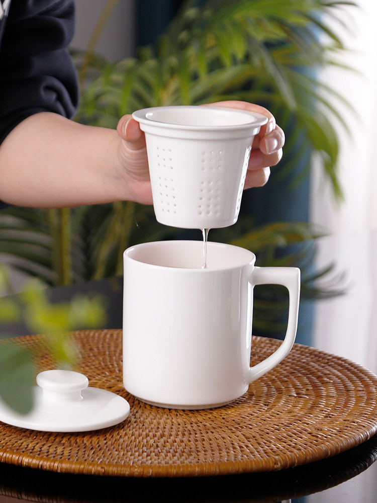 骨瓷茶漏茶杯滤茶杯家用水杯泡茶杯陶瓷白瓷办公杯定制logo,餐饮具,马克杯,淘宝优惠券,粉丝福利购,淘宝优惠卷