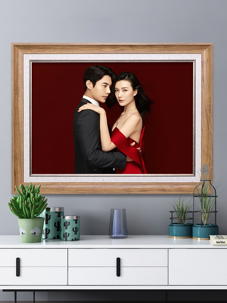 洗照片做成相框挂墙20寸加婚纱照16照片冲印大尺寸放大24画框定制
