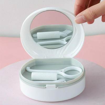 牙套盒便携式隐形纳牙套收盒子带镜子假牙便清矫正洁器牙齿储存携
