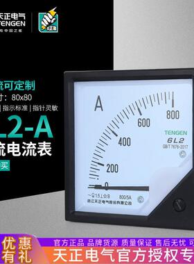 天正6L2-A电流表600/1000/150/200/400/5交流指针安培表头