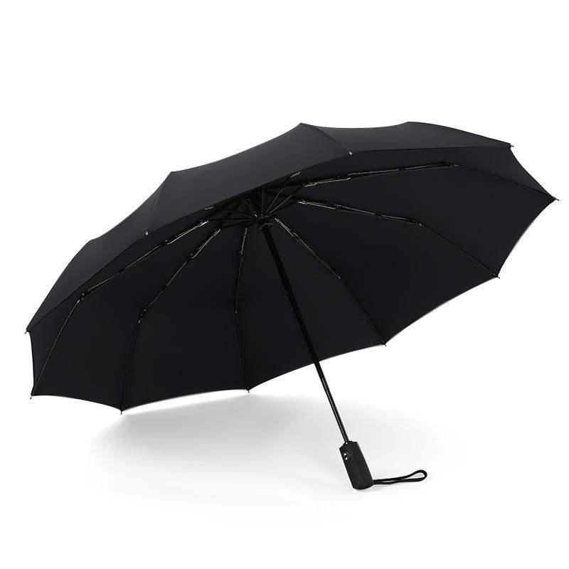 折叠十骨全自动双层布雨伞10骨防风防晒晴雨两用双层伞三折广告伞