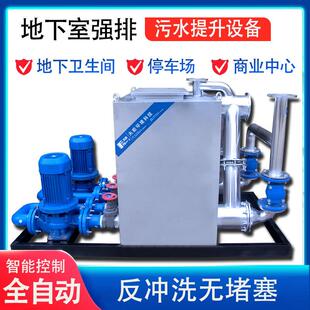 酒店地下室污水提升设备反冲洗大型双泵污水提升器自动污水提升泵