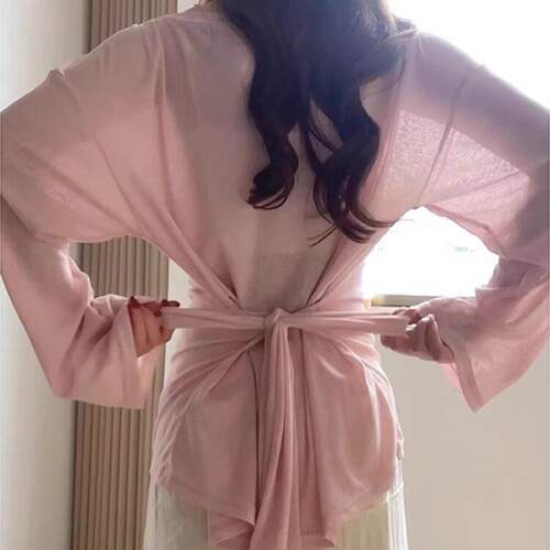 胖大尺码斤收腰防晒罩衫女夏季薄款宽松外搭T恤微透0809e