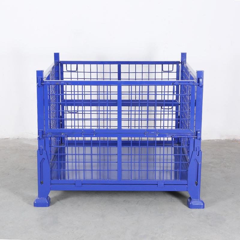 叠1000*100物料箱铁箱周转箱周转筐堆折垛箱仓库网箱工皮厂供应