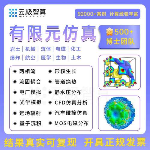 有限元彷真分析 CAE代做 ANSYS,Abaqus,Fluent CFD模拟计算