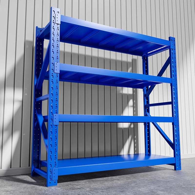 三箭蓝色货架置物架家用阳台铁架仓库仓储超市地下室钢制储物架子